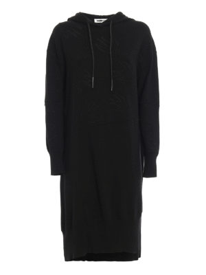MCQ: knee length dresses - Swallow embroidery knitted dress