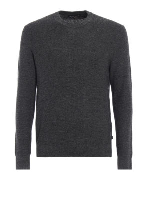 MICHAEL KORS: crew necks - Ash grey soft cotton and wool sweater