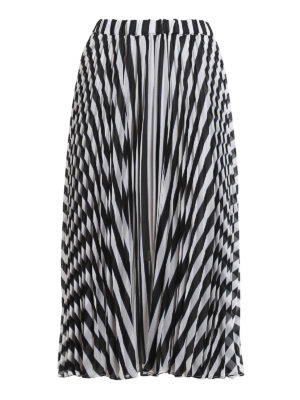 MICHAEL KORS: Knee length skirts & Midi - Striped pleated midi skirt