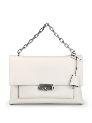 MICHAEL KORS: shoulder bags - Cece L white smooth leather bag