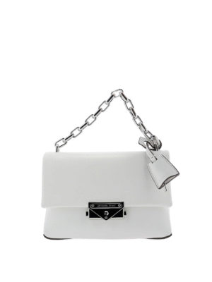 MICHAEL KORS: shoulder bags - Cece XS white smooth leather bag