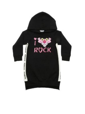 MONNALISA: dresses - Black dress with Pink Panther print