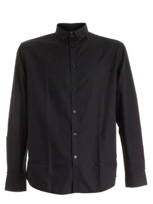MOSCHINO: shirts - Maxi label shirt in black