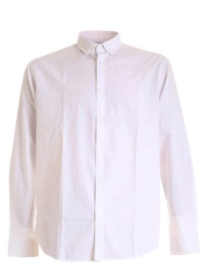MOSCHINO: shirts - Maxi label shirt in white