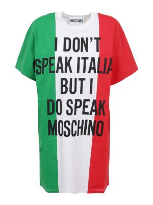 MOSCHINO: ショートドレス - ショートドレス - Italian Slogan