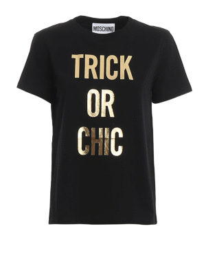 Tシャツ・カットソー Moschino SS24 LACE SHIRT (02140461_4555) Love Moschino Crystal logo stretch cotton long sleeve Tee