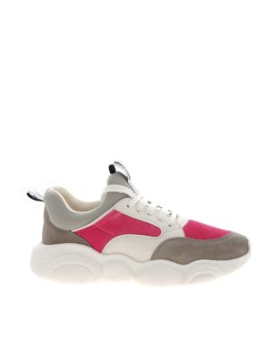 MOSCHINO: trainers - Teddy white sneakers featuring velvet detail