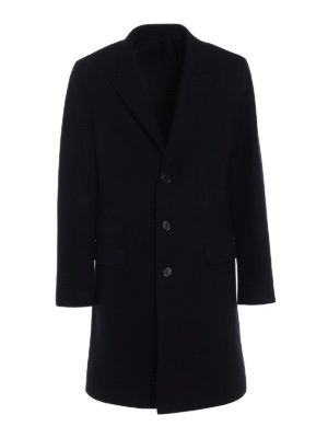 NEIL BARRETT: knee length coats - Skinny fit wool blend coat