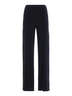 Norma Kamali: casual trousers - Dark blue stretch fabric trousers