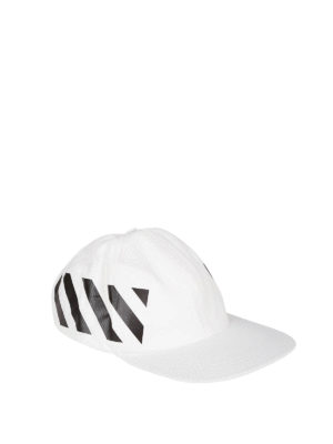 OFF-WHITE: cappelli - Cappellino da baseball Diag bianco