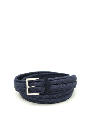 Belts Emporio Armani - Blue grained leather reversible belt -  Y4S195YLO8J88256