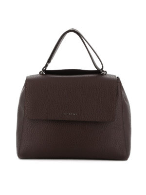ORCIANI: shoulder bags - Sveva pebbled leather medium bag
