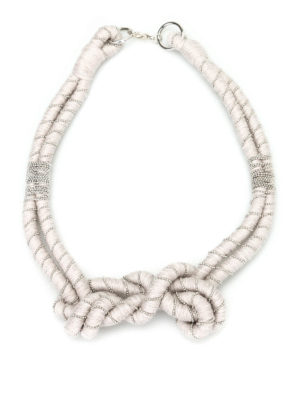 Paolo Fiorillo: Halsketten und Halsbänder - Halskette/Halsband Fur Damen - Grau