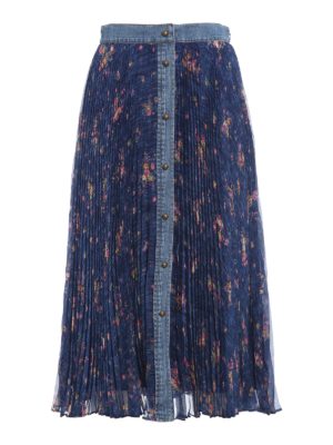 Chloe' Asymmetric floral print silk skirt | C19AJU163489L0