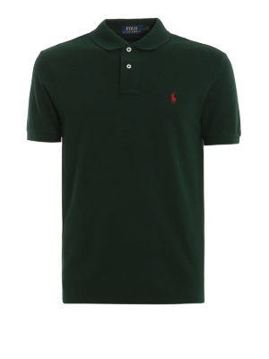 POLO RALPH LAUREN: polo shirts - Dark green slim polo shirt
