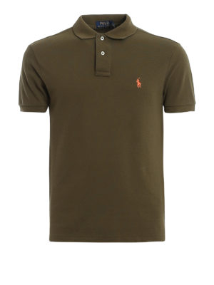 POLO RALPH LAUREN: polo shirts - Green slim cotton logo embroidery polo shirt