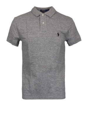 POLO RALPH LAUREN: polo shirts - Logo grey pique cotton polo shirt