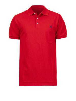 POLO RALPH LAUREN: polo shirts - Logo red pique cotton polo shirt
