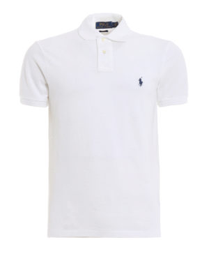 POLO RALPH LAUREN: polo shirts - White pique cotton polo shirt