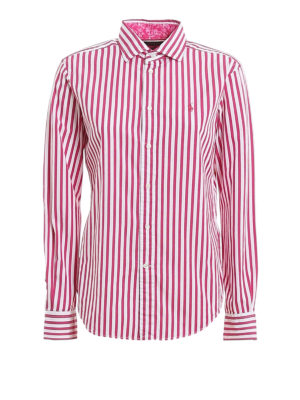 POLO RALPH LAUREN: shirts - Logo embroidery striped poplin shirt