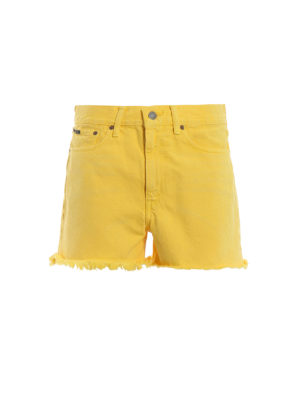 POLO RALPH LAUREN: pantaloni shorts - Shorts The Shawe in denim giallo