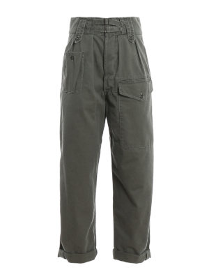 SAINT LAURENT: casual trousers - Canvas cargo pants with straps