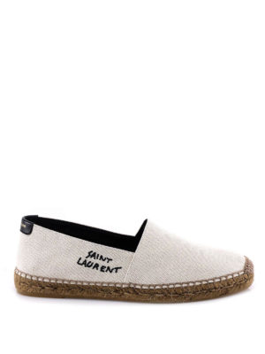 SAINT LAURENT: espadrilles - Canvas-linen blend espadrilles