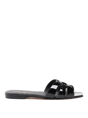 SAINT LAURENT: sandals - Tribute patent sandals