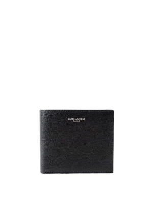 SAINT LAURENT: wallets & purses - Bi-fold hammered leather wallet