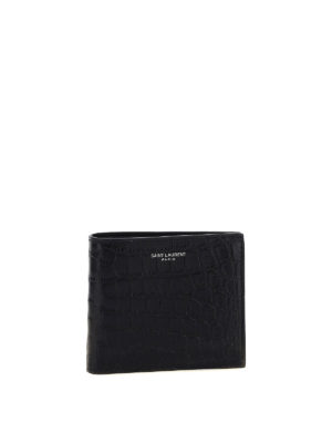 SAINT LAURENT: wallets & purses - Croco print wallet