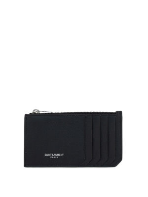 SAINT LAURENT: wallets & purses - Grainy leather card holder