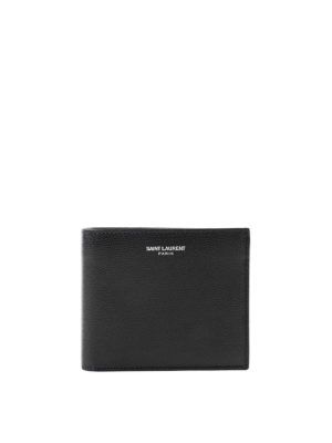 SAINT LAURENT: wallets & purses - Leather wallet with logo lettering