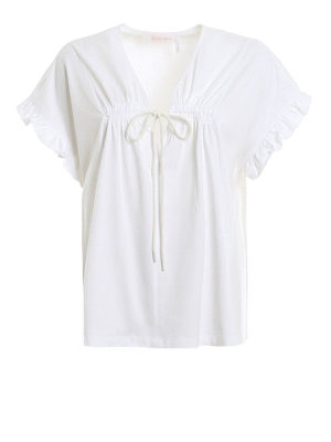 SEE BY CHLOE': blouses - Jersey blouse with laces