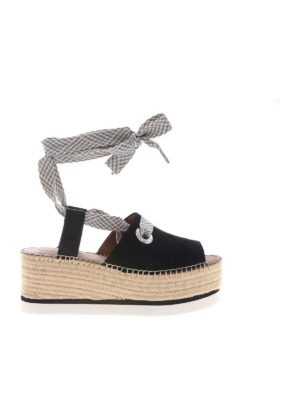 SEE BY CHLOE': espadrilles - Black espadrilles sandals with Amber wedge