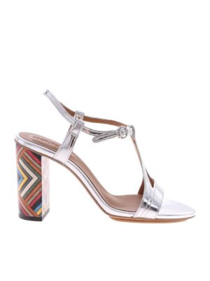 SEE BY CHLOE': sandals - Ankle strap sandals with Multi Rainbow heel