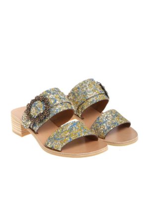 SEE BY CHLOE': sandals - Leather glitter sandals