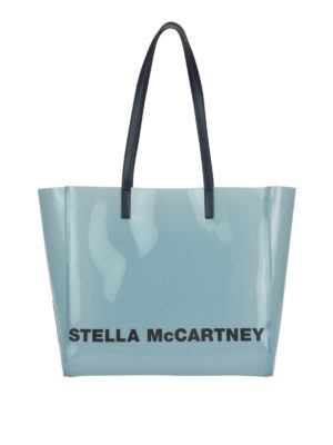 STELLA McCARTNEY: totes bags - Logo lettering blue tote bag