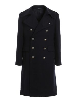 TAGLIATORE: long coats - Double-breasted wool blend coat