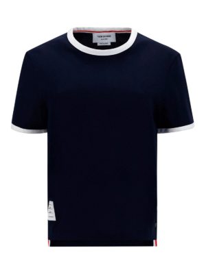 THOM BROWNE: T-shirts - T-Shirt - Bleu Foncé