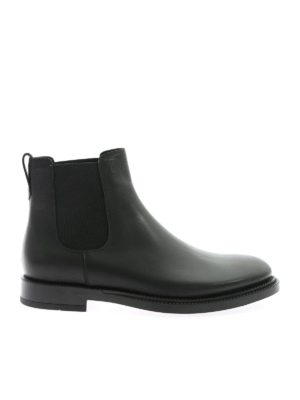 TOD'S: ankle boots - Logo leather chelsea in black