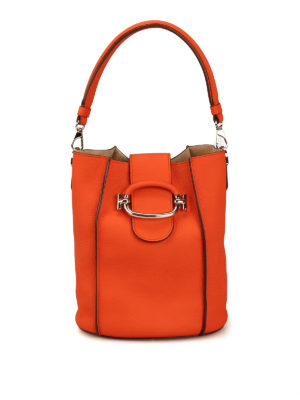 TOD'S: Bucket bags - Double T small leather bucket bag
