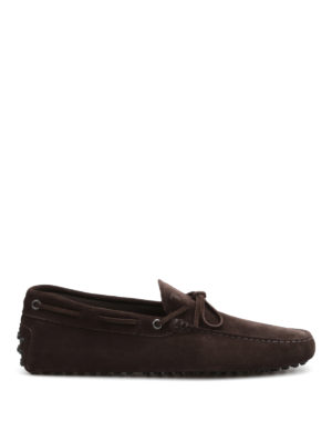 TOD'S: Mocassins & Chaussures bateau - Mocassins- Marron Foncé