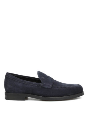 TOD'S: Loafers & Slippers - Penny bar suede loafers