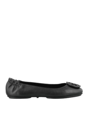TORY BURCH: flat shoes - Minnie packable black nappa flats