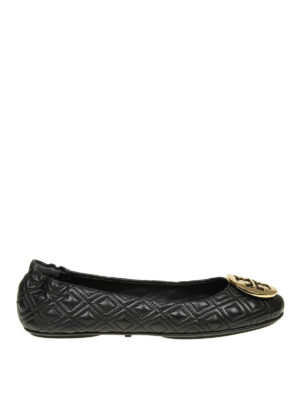 TORY BURCH: flat shoes - Quilted Minnie leather ballerinas