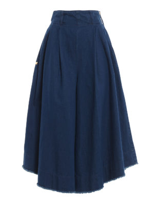 TWINSET: flared jeans - Denim divided skirt