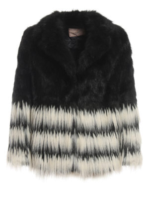 TWINSET: Fur & Shearling Coats - Bicolour faux fur jacket