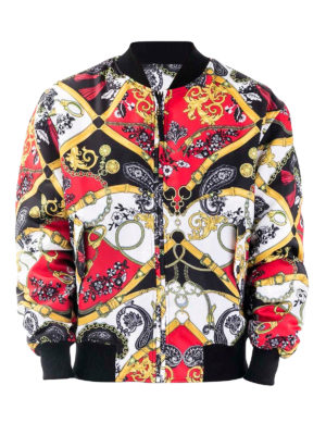 Versace Jeans Couture: bombers - Chain print bomber jacket