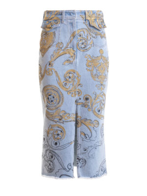Chloe' Asymmetric floral print silk skirt | C19AJU163489L0