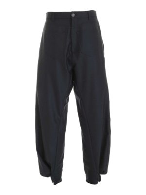 VIVIENNE WESTWOOD: casual trousers - Back Slit pants in dark green